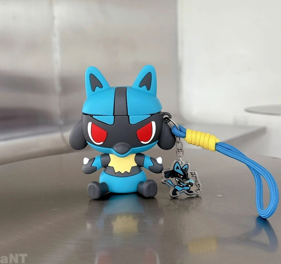 Lucario Rilou Lucario Riolu 3D Earbud Case Cover for AirPods 3 Pro Pokemon Style ...