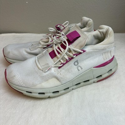 On Cloudnova Shoes Womens Size 10.5 White Pink CloudTec Running Sneakers