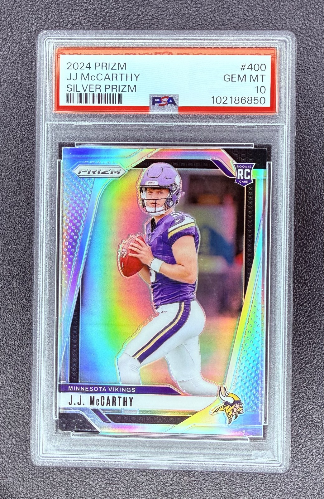 2024 Prizm Football SILVER PRIZM J.J. McCarthy ROOKIE #400 PSA 10 VIKINGS GEM MT