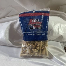Pride N. America Hardwood Golf Tees 2 inch 100 count bag biodegradable