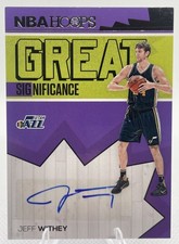 2016/17 Panini Hoops Great Significance Auto Jeff Withey #72 Jazz