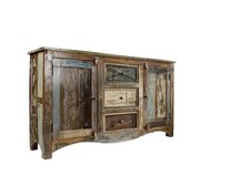 ausgefallenes shabby chic Sideboard indisches Altholz mehrfarbig Kommode massiv