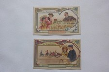 2 st&uuml;ck sehr seltene sammelbilder mit spielzeug, um 1900, wie neu