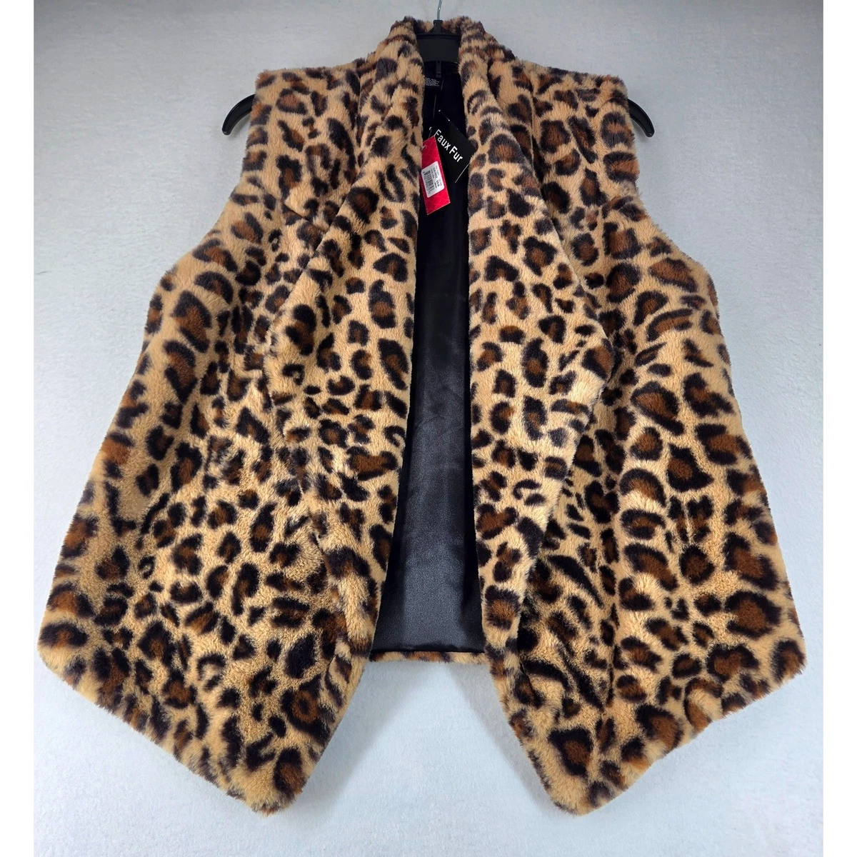leopard faux fur vest products for sale | eBay