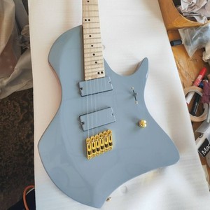 24 Frets 6 String Fanned Fret Electric Guitar Blue Grey Body Professional Guitar