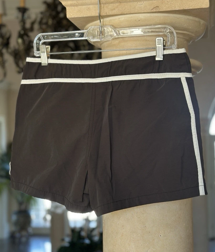 Dolce and Gabbana Brown & White Trim Swim Trunks Bathing Suit, Men's Small, Mint - Image 4 of 4
