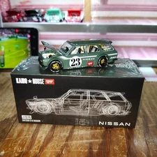 Kaido House X Mini GT Datsun 510 Wagon Carbon Fiber Green V3 KHMG076