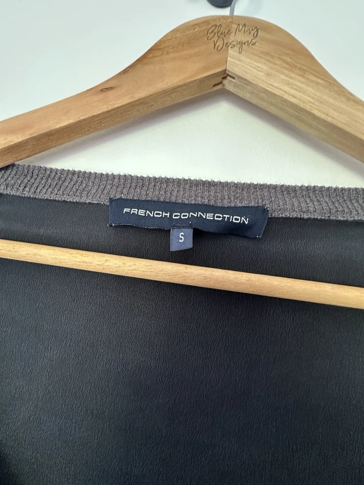 French Connection Silk Back Cotton V Neck long Sleeve Jumper Size S - image 2 of 4