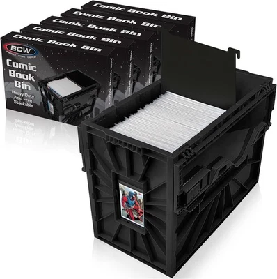 1 Kiste (5) BCW Schwarz Kurz Comic Buch Box Eimer | Schwerlast Säurefrei Kunststoff - Bild 1 von 2