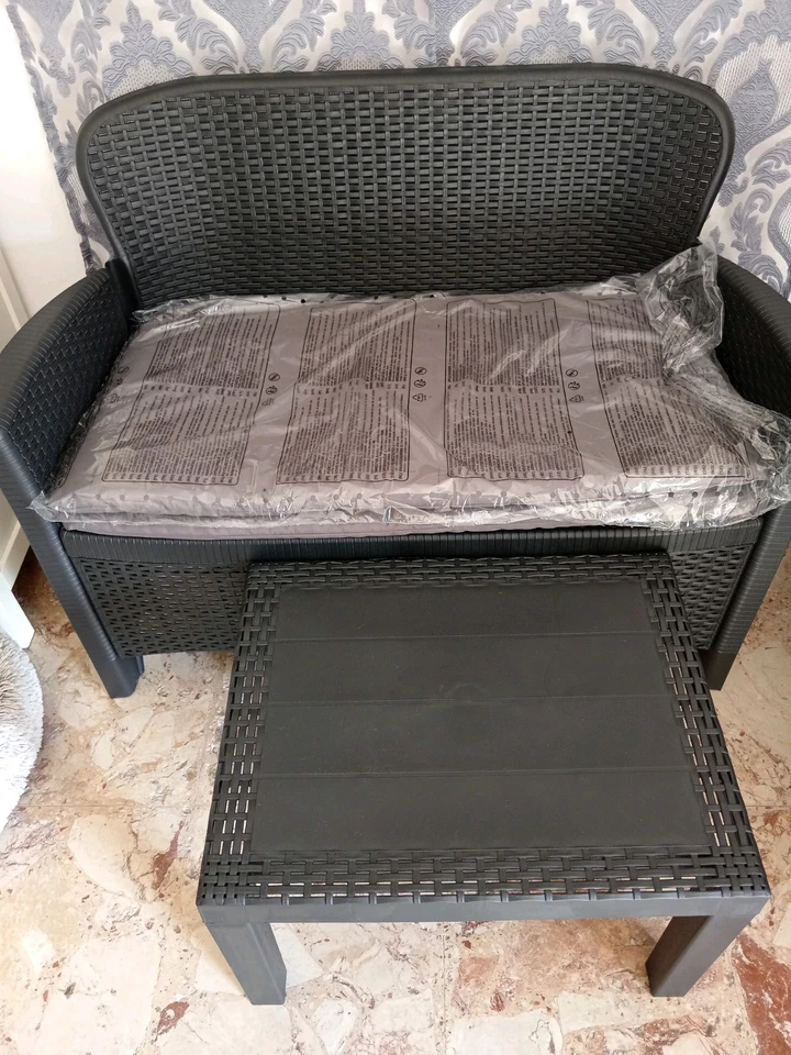 Allibert Salvador Set da Pranzo per Esterni 3 Pezzi - Grafite (408938) - Immagine 3 di 3