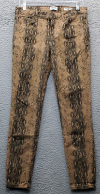 Kensie Jeans Women's 4/27 Multi Snakeskin Print The Effortless Ankle Flat Front