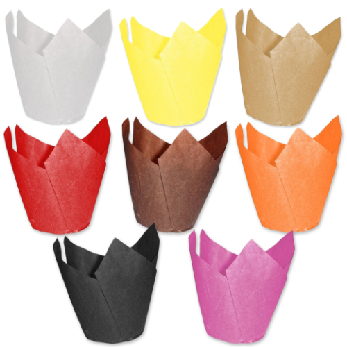 Large Tulip Muffin Cases Cupcake/muffin Wraps Multiple Colours Wrappers