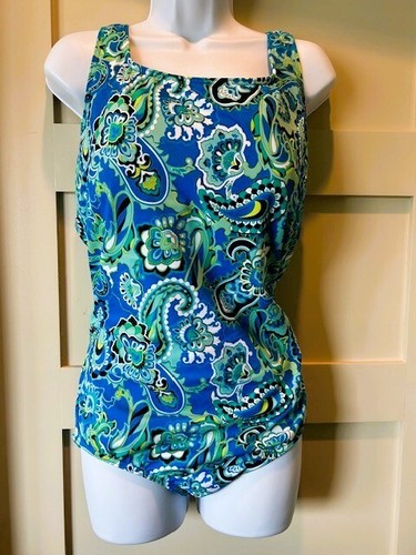 Lands End Women's Plus Size 24W Mastectomy One Piece Swimsuit Scoop ...