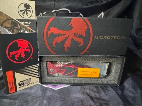 Microtech Socom Elite Manual 161-11RD Red Tanto Edge Partial Serrated Stonewash