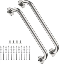 2 Pack 16 Inch Shower Grab Bar Satin Brushed Nickel, ZUEXT Stainless Steel Safet