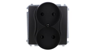 Simon Basic Doppelsteckdose ohne Erdung (Modul) 16A, 250V BMG2MZ.01/49