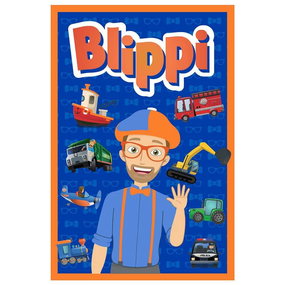Blippi Fleece Blanket Transport Vehicles Kids Snuggling Bedding Sofa Throw