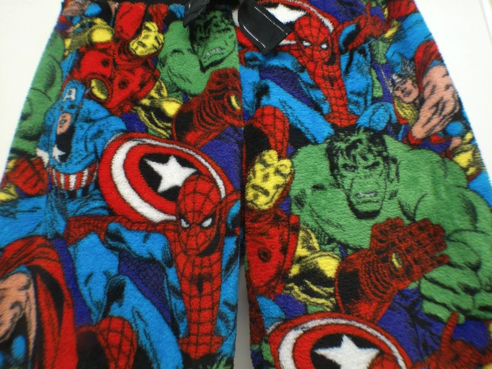 Calça pijama Marvel feminina pequena adulta azul vermelho verde super-heróis Hulk Avengers - Imagem 4 de 4