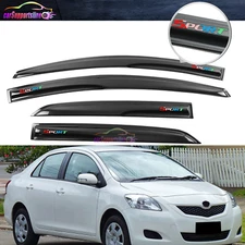Fit for 07-13 Toyota Yaris Sedan Mugen Style Window Visor Shade w/ Rainbow Sport