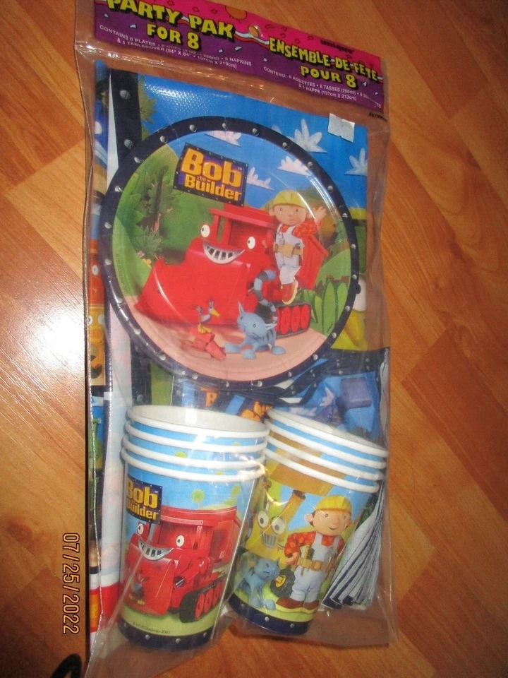 Bob the Builder Birthday Party Supplies Multi-color 5pc Lot 1999 Unique NOS - Image 2 of 4