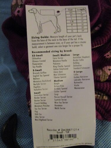 NWT East Side Collection Monkey Business Waffle Hoodie Dog Hoodie Coat Small - Picture 6 of 7