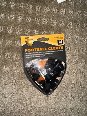 14 SOFSOLE 1/2 Inch Steel Post Football Replacement Cleats 1/2  Steel Post Black