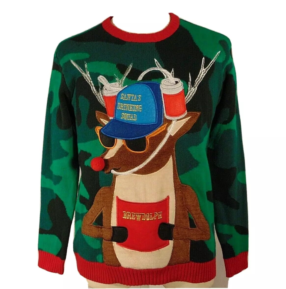 Brewdolph Christmas Sweater Mens S 99 Jane Street Cotton Pullover