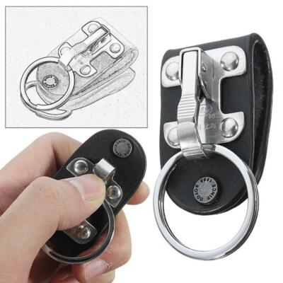 Quick Release Detachable Key Chain Belt Clip Holder Keyring Pu&Alloy Casual- N 