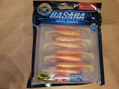 8x Angel Köder Lucky John Basara Soft Swim orange 6cm Gummiköder 2,5'' Bait Fisch