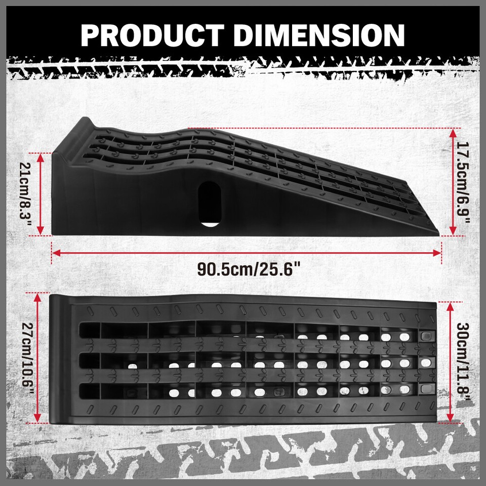 5000Kg Low Car Ramps Rise Antiskid Service PP Non-skid Tread Pattern ...