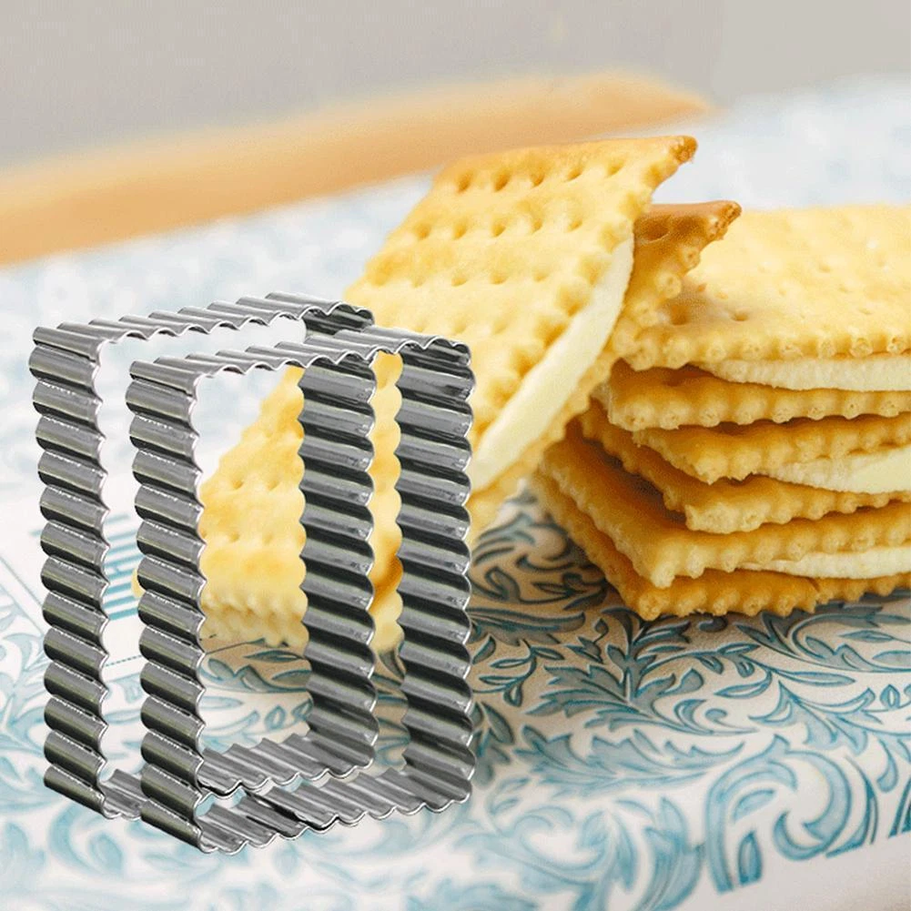 Shortbread Cookie Steel Fluted Rectangle Cookie and Cake Biscuit