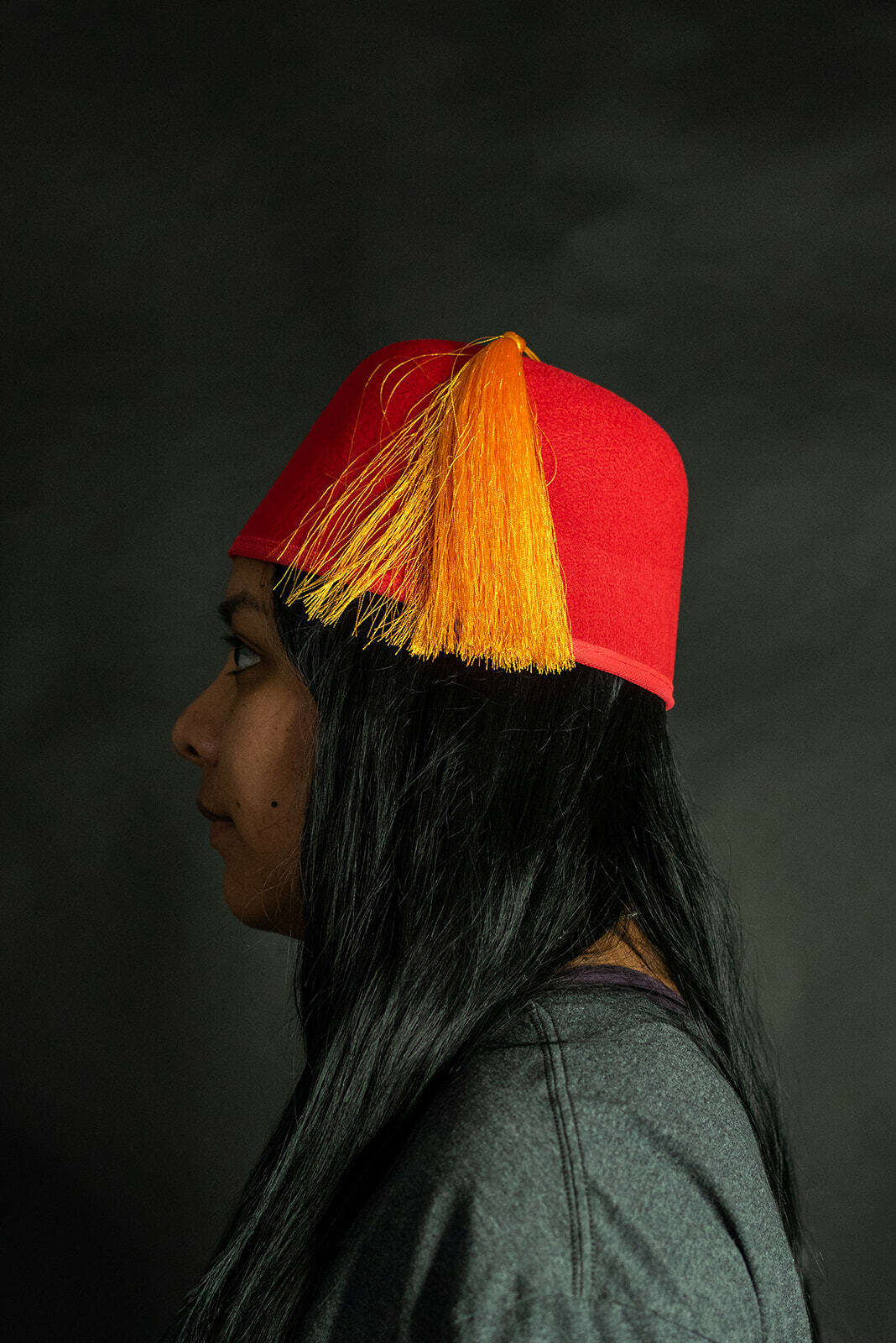 Felt Red Fez Hat Gold Tassel Shriner 