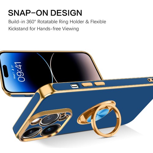 For iPhone 15 14 13 12 11 Pro Max Shockproof Kickstand Ring Rugged Case Cover - Picture 79 of 199