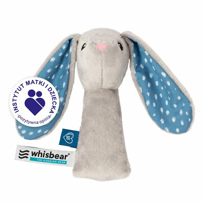 The rabbit rattle grey by WHISBEAR , stuffed animal with rattle, from 0+ months