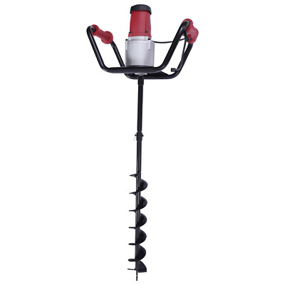 Electric Post Hole Digger Earth Auger 1500W 1.6HP 4'' w/ Bits + Extension Bar