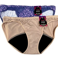 NEW 2 Pairs Maidenform Bikini Moderate Period Panties XLarge Multi-Color DMLBKM