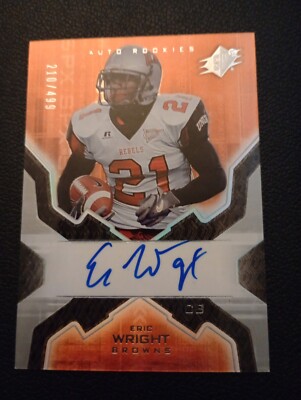 2007 SPx Eric Wright AUTOGRAPH Browns 210/499