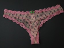 VINTAGE Victoria's Secret Pout Soft Sheer Mesh Thong Panty Size MEDIUM