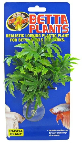 Zoo Med Papaya Betta Plant Aquarium Sucker Mounted Fake Plastic Plant