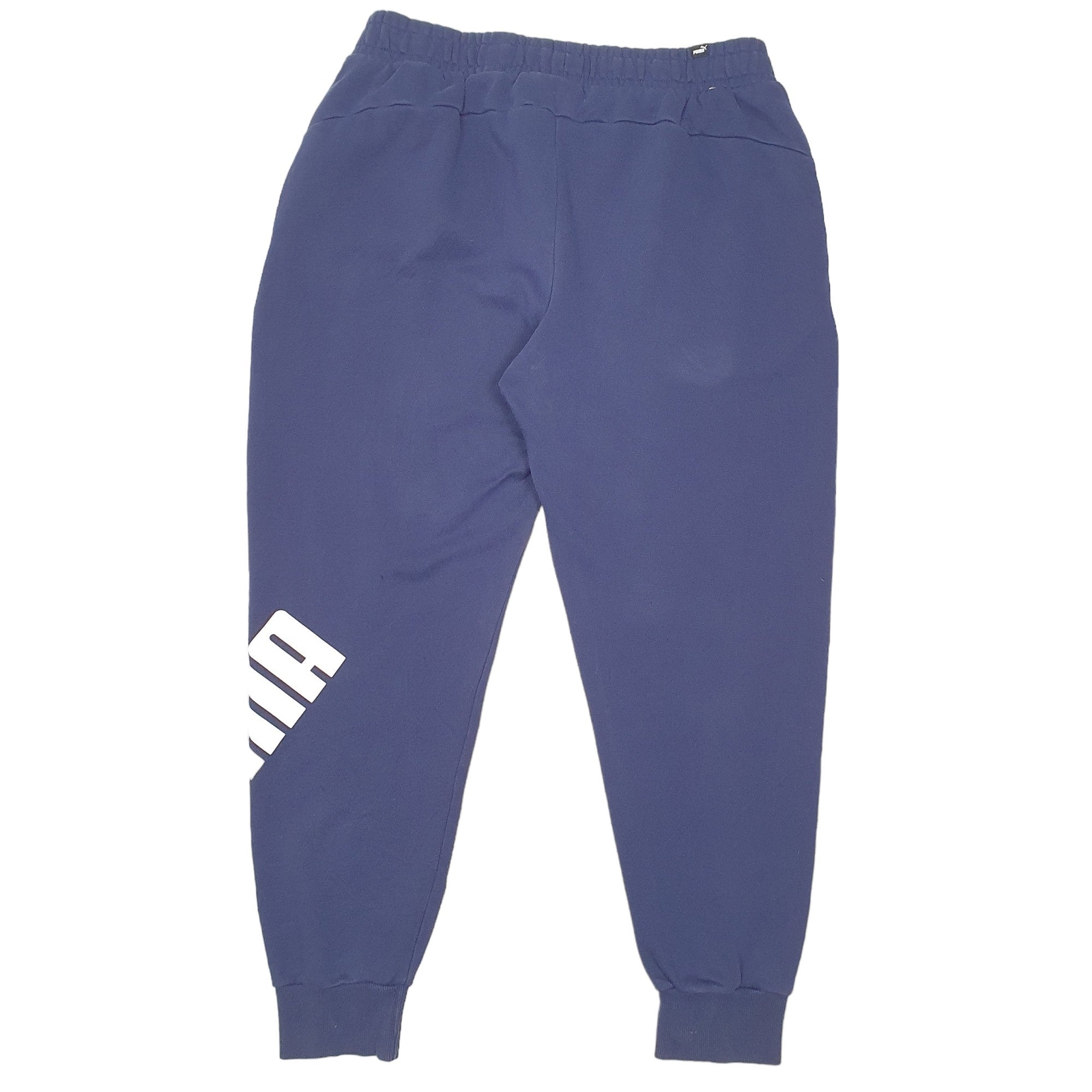 PUMA Jogger Trousers Cotton Navy Mens W32 L29 image 3
