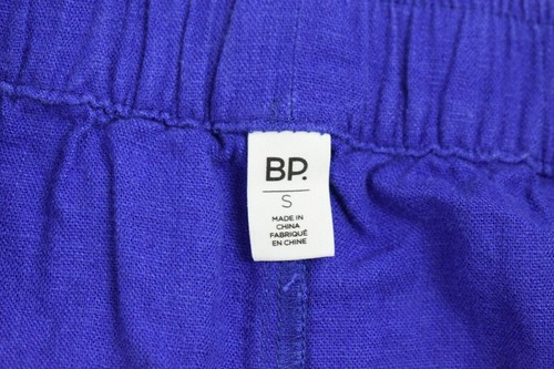 BP Womens Blue Pull On Stretch Waist Cuff Hem Linen Blend Shorts S NWT $45 - Picture 3 of 8