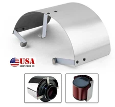 Universal Stainless Steel Car 2.5"-4.5" Cone Air Intake Filter Heat Shield Cover