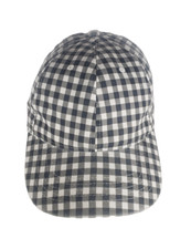 Checkerboard Hat Youth Black White Plaid Baseball Adjustable Hook Loop One Size