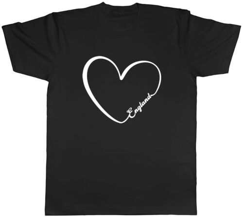 Love Heart - England Mens Unisex T-Shirt Tee - Afbeelding 1 van 8