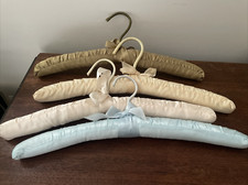 Set of 4 Vintage Lingerie Cloth Padded Hangers Cottage Granny Core