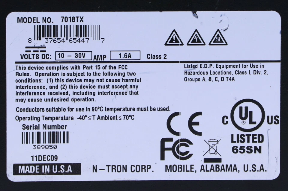 N-TRON 7018TX MANAGED ETHERNET SWITCH - Image 4 of 4