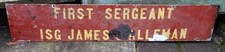 altes Blechschild First Sergeant