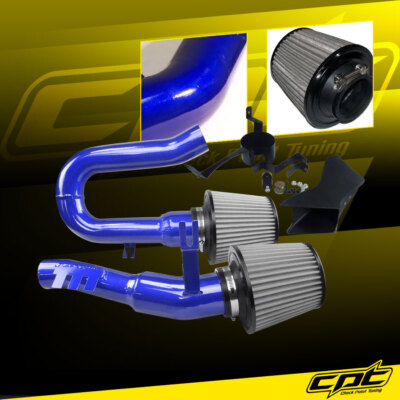 For 08-10 BMW 135i 3.0L L6 E82/E88 Blue Cold Air Intake + Red Filter Cover