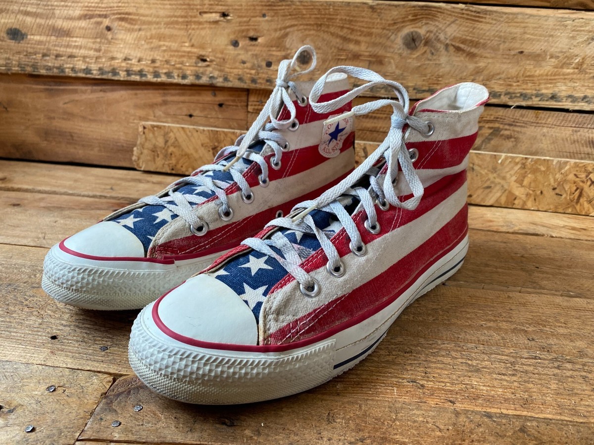 Vintage 90's converse all stars hi-top usa flag print us 8 uk7 | eBay
