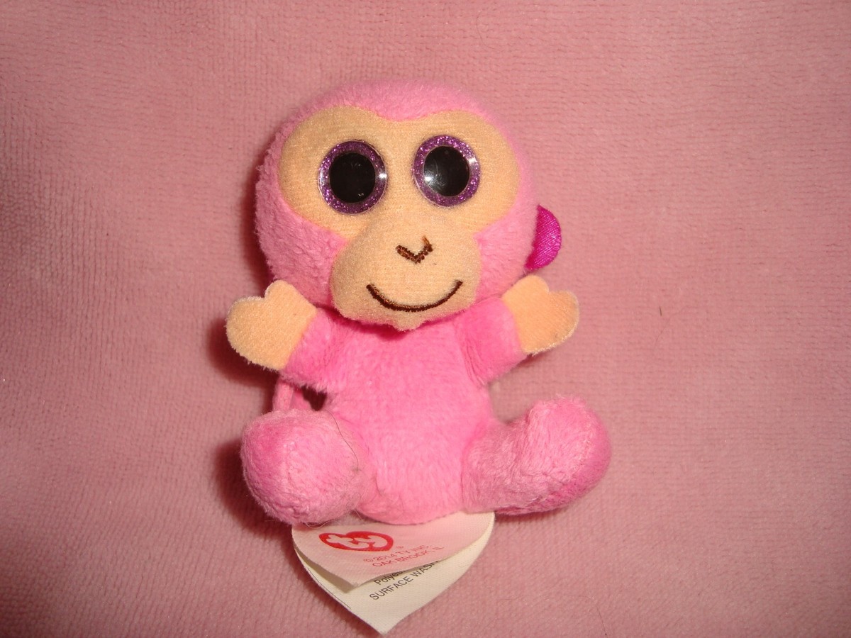 2014 Mcdonalds Ty Teenie Beanie Boos Coconut the Pink Monkey Plush
